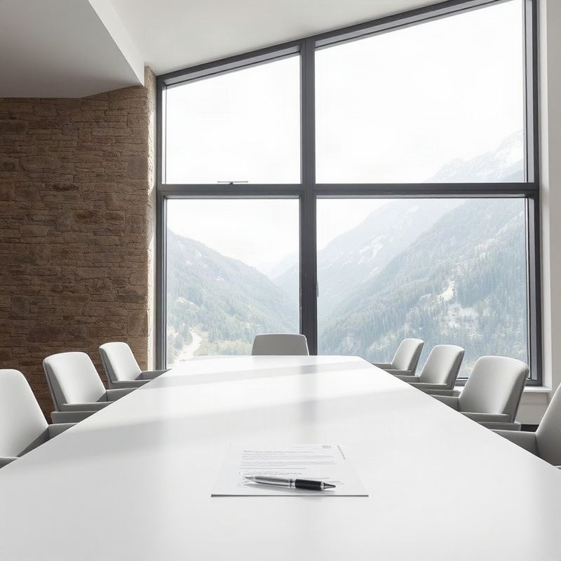Minimalist slate-professional meeting room with legal documents